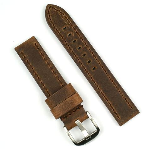 20mm Dark Brown Crazy Horse Leather Watch Band B And R Bands