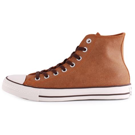 Converse All Star Vintage Leather Hi Unisex Trainers Brown New Shoes