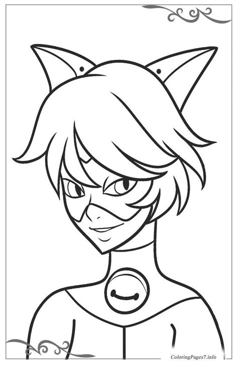 Cat Noir Coloring Page - youngandtae.com | Ladybug coloring page