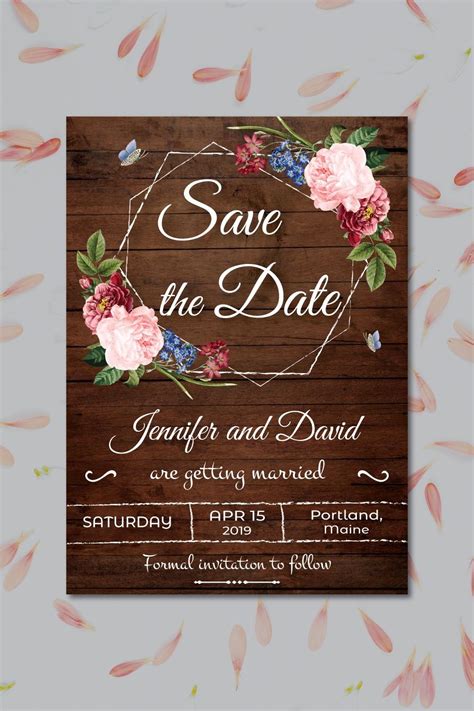 Rustic Save The Date Rustic Save The Dates Printable Wedding