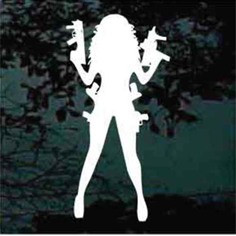 Sexy Girl With Guns Decals Decal Junky