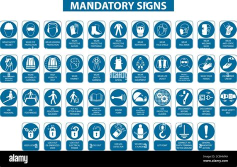 Construction Mandatory Signs Symbol Stock Vector Images Alamy