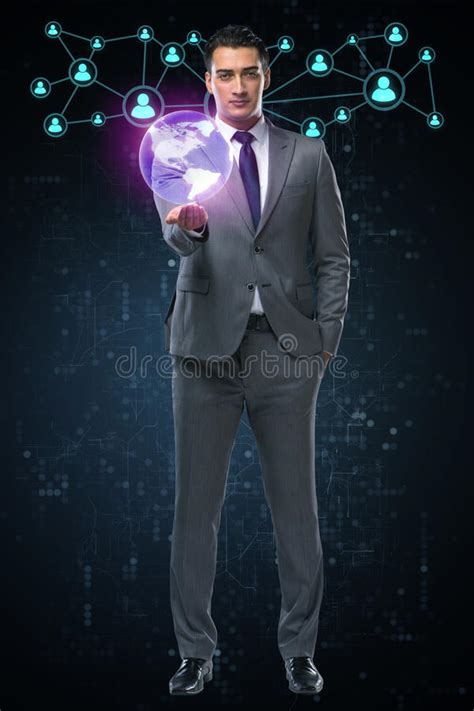 The Man In Social Networks Concept Stock Illustration Illustration Of