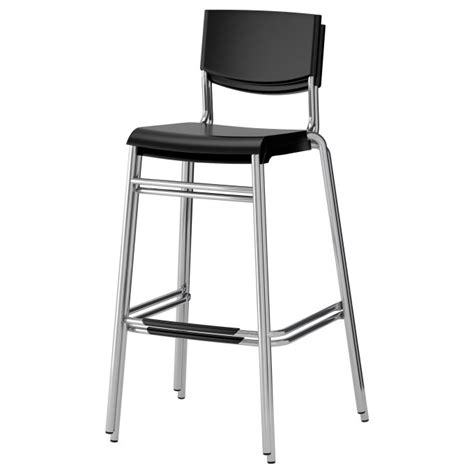 Free delivery and returns on ebay plus items for plus members. STIG bar stool with backrest, Black | IKEA Cyprus
