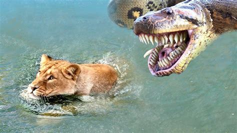 Its Amazing This Lion Fought With Giant Anaconda But What Happened