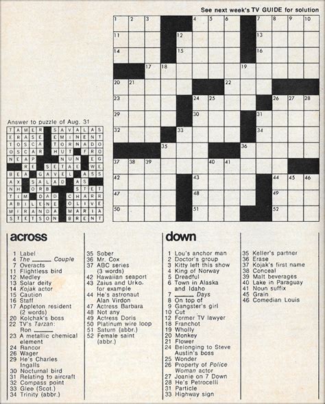 One Across Crosswords Template Blowout