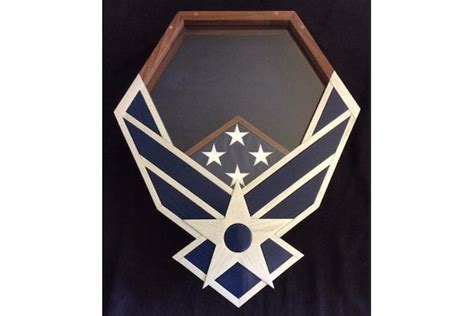 Handcrafted Air Force Shadow Box New Silver And Navy Design Etsy