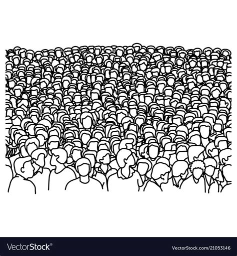 Crowd People Background Sketch Royalty Free Vector Image