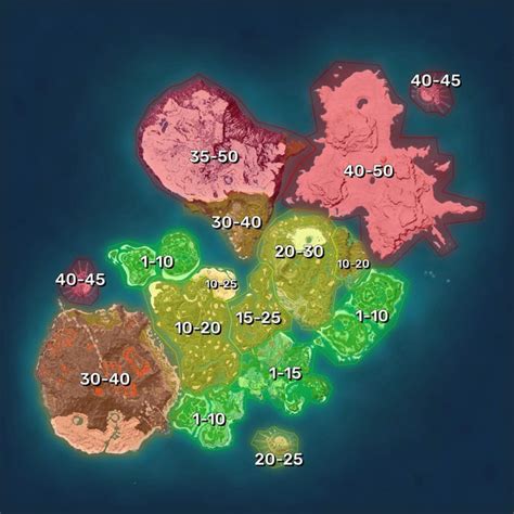 Palworld Map Of Recommended Area Levels Rock Paper Shotgun