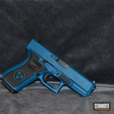 Laser Engraved Glock 19 Finished In H 169 Sky Blue By Abelardo Roman
