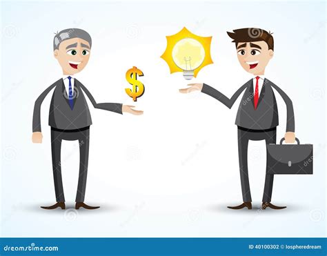 Cartoon Businessman Trading Idea Stock Vector Illustration Of Hold