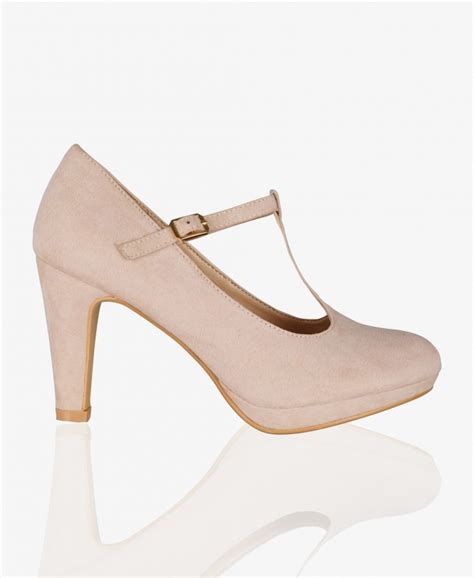 Courts Chunky Heel T Bar High Heels Krisp