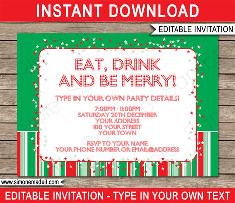 If hosting a memorable holiday party is on your christmas wish list, you can scrap your letter to santa right now. Christmas Party Invitations Template | Holiday Party