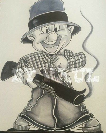 Gangster Elmer Fudd Artbyraul Chicano Art Tattoos Gangster Cartoon