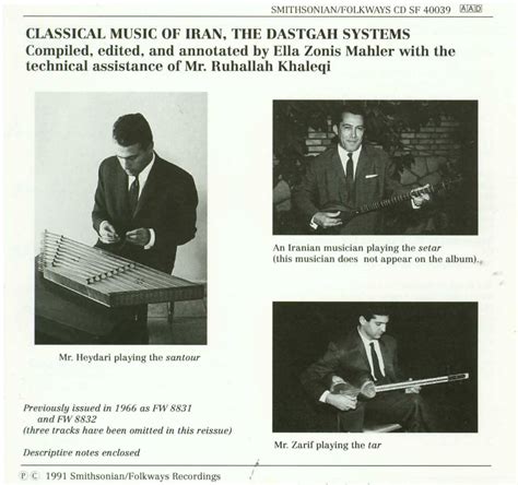 The dastgah systems, compiled in 1966 by ella zonis. VA - The Classical Music of Iran: The Dastgah Systems (1966) Remastered Reissue 1991 [Re-Up ...