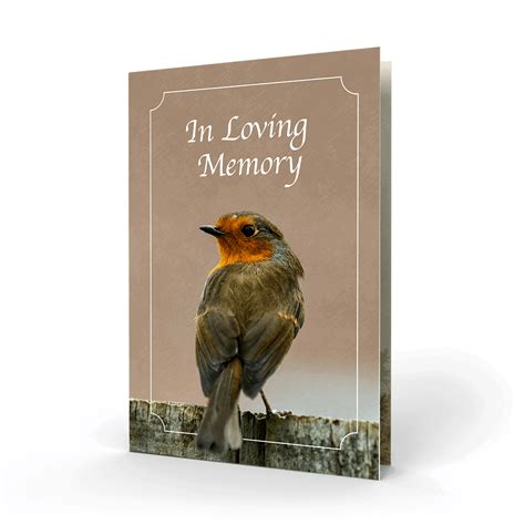 Robin Bird On Fence Memorial Card Irish Robin Cards