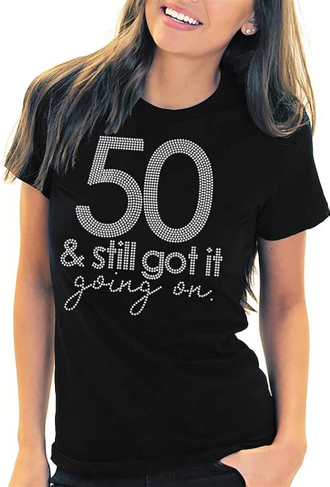50th Birthday Shirts For Women Rhinestone Fierce Fabulous