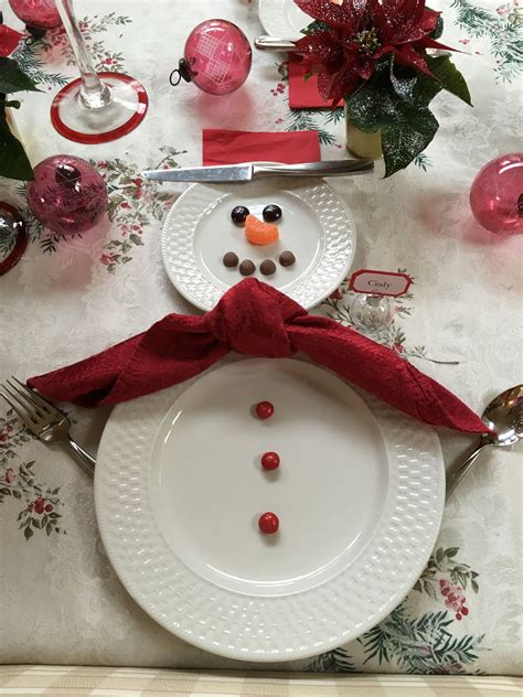 Snowman Table Setting Holiday Decor Christmas Diy Holiday Table