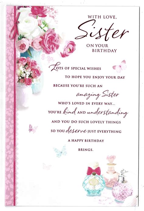 Sister Birthday Card With Love Sister On Your Birthday 5050933080063