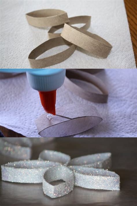 make ornaments from toilet paper/ paper towel roll  Festa