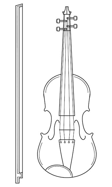Premium Vector Hand Drawn Violin With A Bow Bowed Musical Instrument