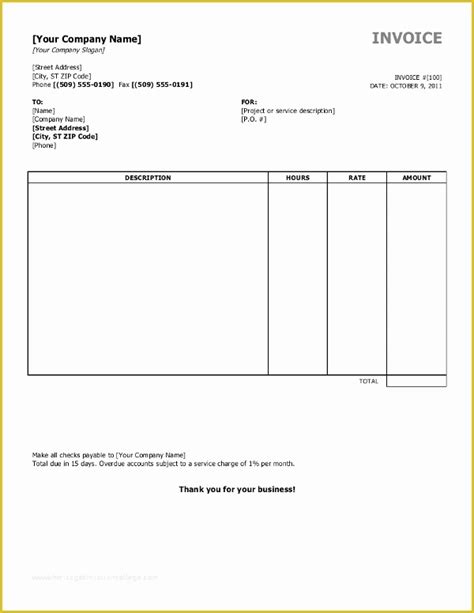 Microsoft Office Receipt Template Free Of Free Invoice Templates For