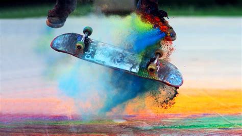 Skating 1080p 2k 4k 5k hd wallpapers free download wallpaper flare. Explosions of Color: Skateboarding in Slow Motion ...