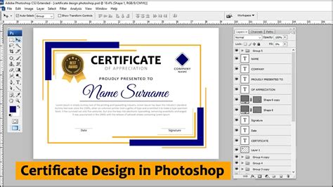 Certificate Template Photoshop Tutes