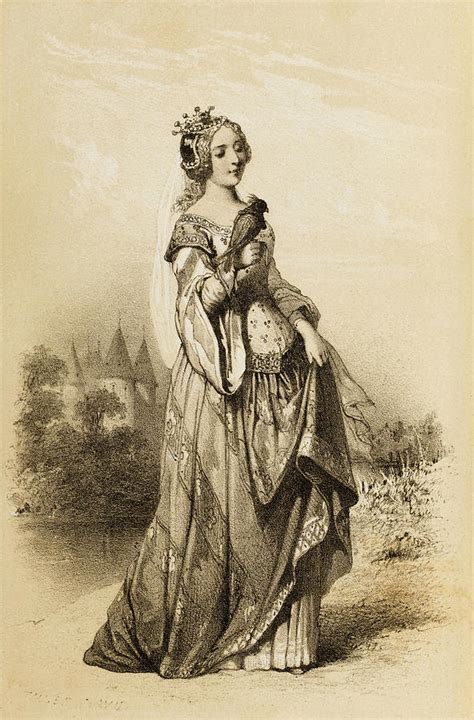 Philippa Of Hainault Wife Of Edward Drawing By Mary Evans