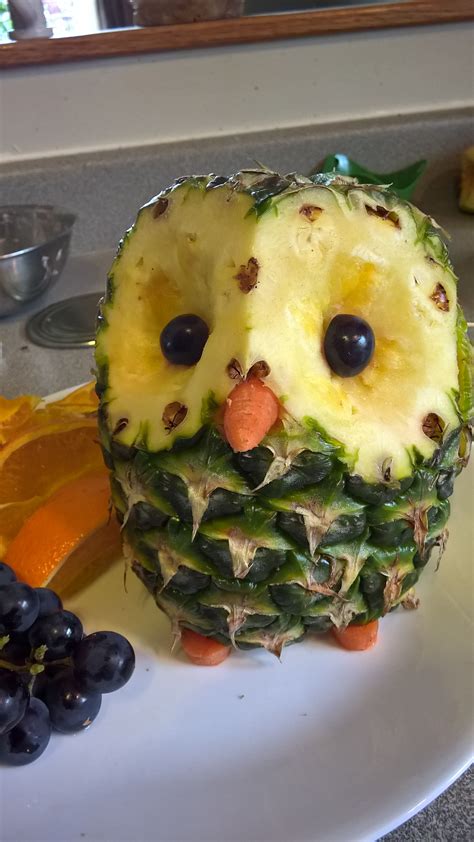 Pineapple Owl Food Carving Food Fruit Carving