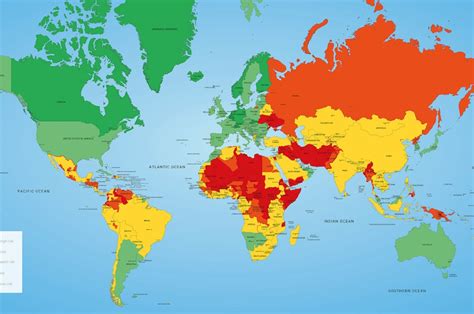 Weltkarte Zeigt Risiko Länder Für Urlauber 2023 Travelbook