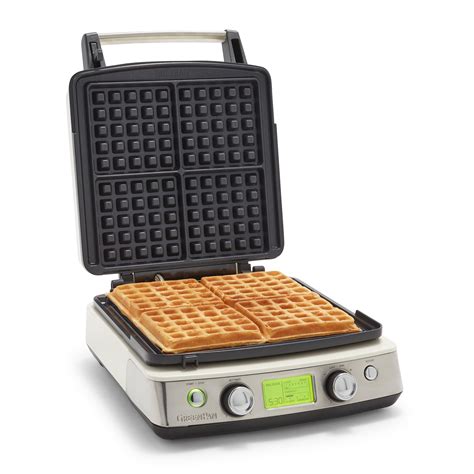 Greenpan Elite 4 Square Belgian And Classic Waffle Iron Healthy Ceramic