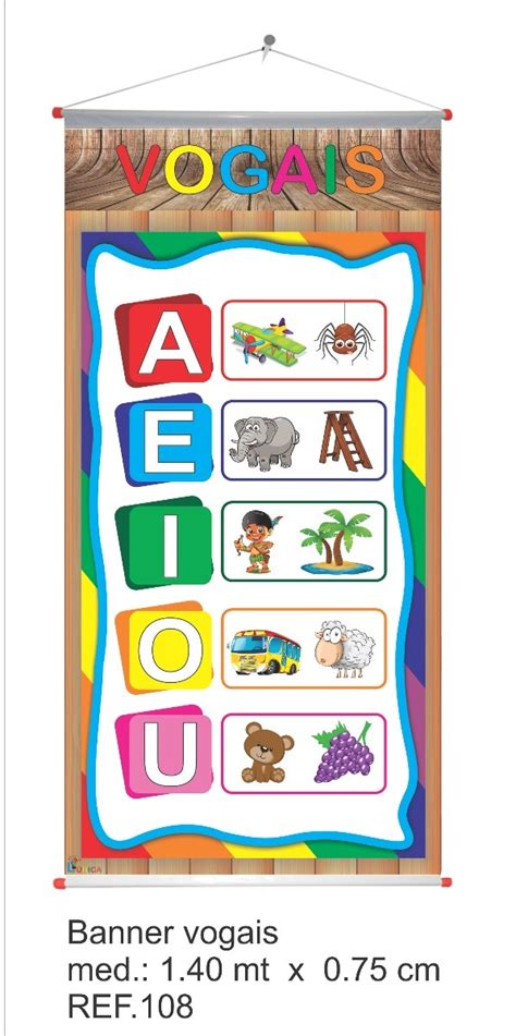 Banner Alfabeto 4 Letras E Vogais Sala De Aula R 7990 Em Mercado Livre