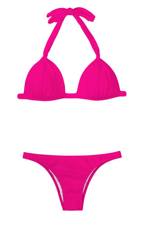 Two Piece Swimwear Pink Padded Triangle Bikini Pink Fixo Basic