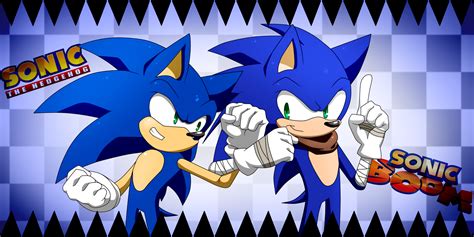 Two Sonics One Awesomeness By Kyuubicore Hedgehog Art Sonic The