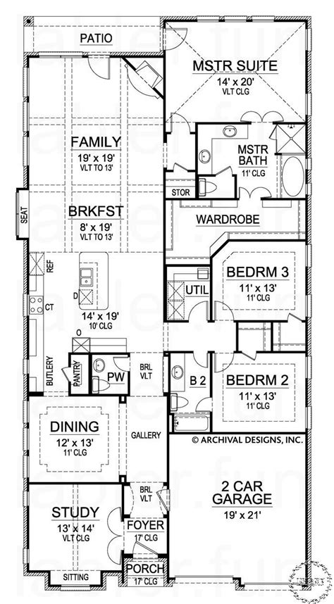 Lake House Floor Plans Narrow Lot Main Floor Plan Narrow Lot House