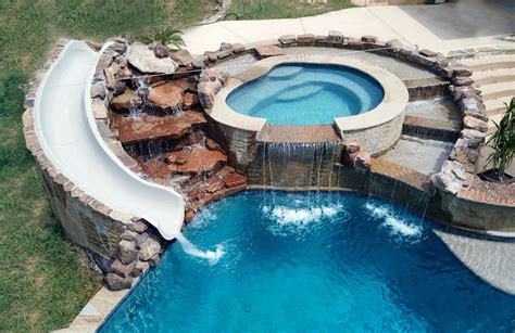 Swimming Pool Rock Slides Photos│ Blue Haven Pools In 2020 Swimming