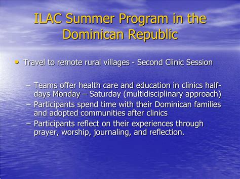 Ppt Ilac Summer Program In The Dominican Republic June 18 July 21