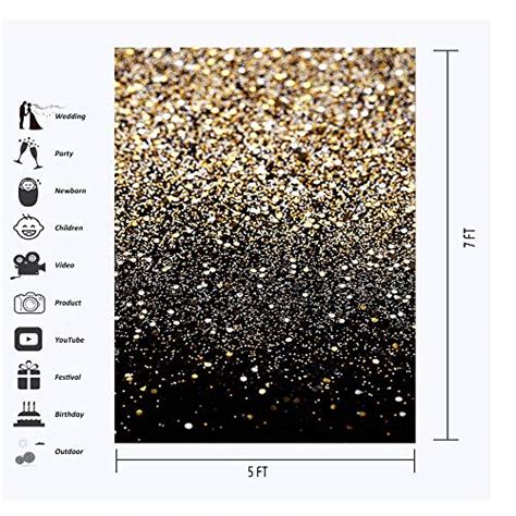 Buy Tj Golden Glitter Sequin Spot Bokeh And Black Photography