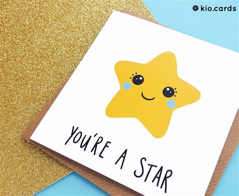 Kawaii Star Card Youre A Star Success Card Encouragement Etsy