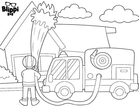 Print free of charge, choose colors, and off you go! Fireman Blippi Coloring Page - Free Printable Coloring ...