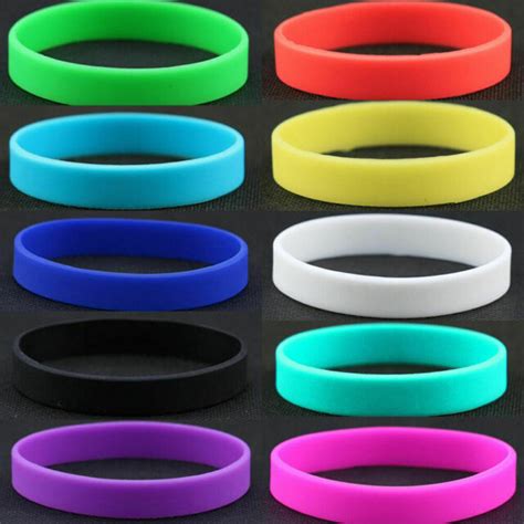 silicone rubber elasticity wristband wrist band cuff bracelet sport hand bangle ebay