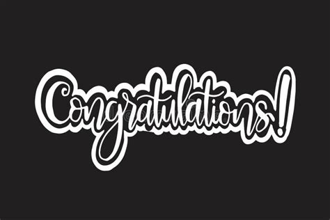 Congratulations Calligraphy Hand Written Text Lettering Stock