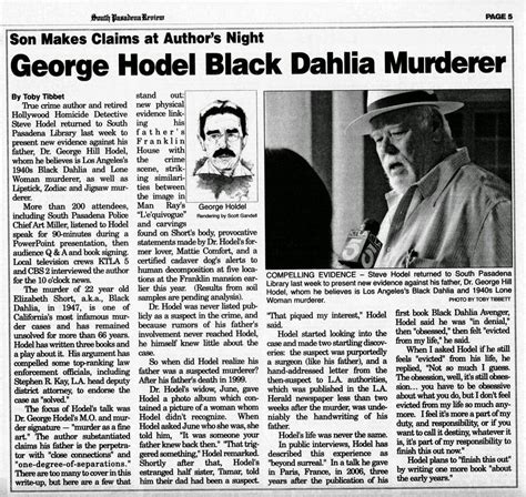 Elizabeth Short George Hodel In The Newspaper Black Dahlia True