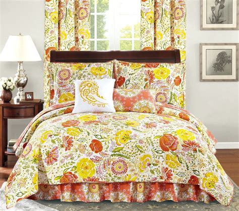 Sears bedspreads and matching curtains. 10pc Printed Reversible Bedspread Set with Dust Ruffle And ...