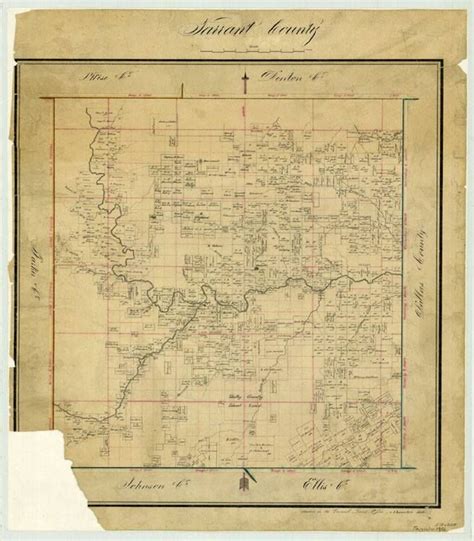 This Map Produced In 1856 Is The Earliest Map Of Tarrant County At
