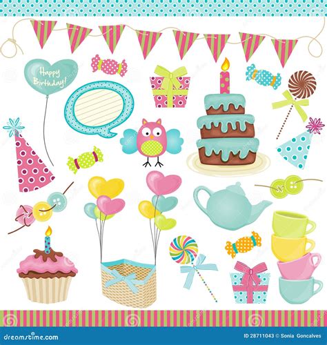 Birthday Party Elements Stock Vector Illustration Of Celebration