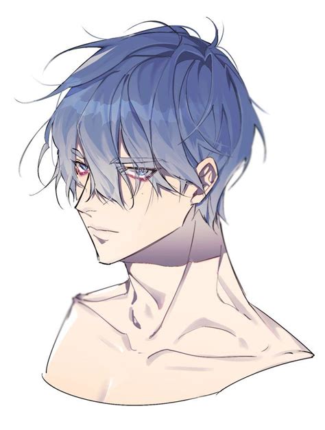 펹지 On Twitter Anime Boy Sketch Blue Hair Anime Boy Anime Blue Hair