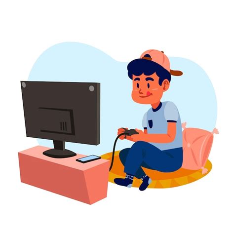 Personaje Jugando Videojuegos Vector Gratis