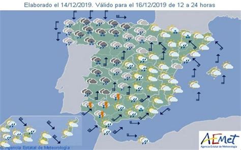 Aemet Pronóstico Del Tiempo En Toda España Hoy 16 De Diciembre 2019